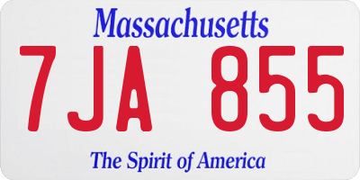 MA license plate 7JA855
