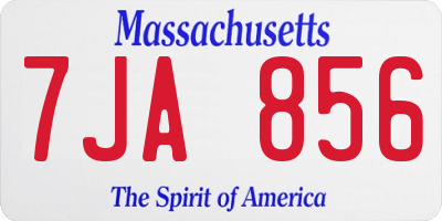 MA license plate 7JA856