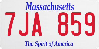 MA license plate 7JA859