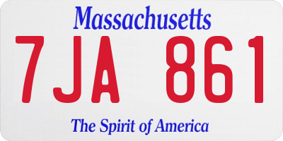 MA license plate 7JA861