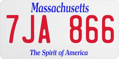 MA license plate 7JA866