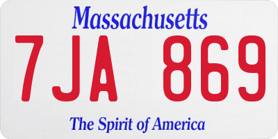 MA license plate 7JA869