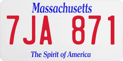 MA license plate 7JA871