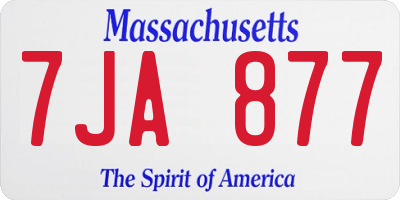 MA license plate 7JA877