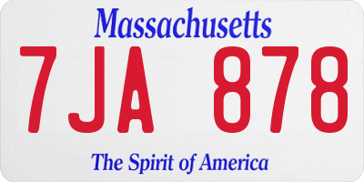 MA license plate 7JA878