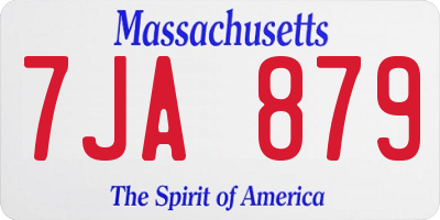 MA license plate 7JA879