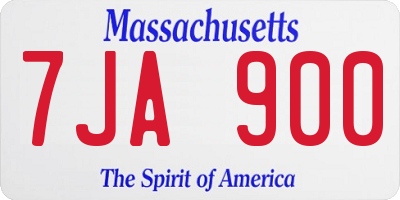 MA license plate 7JA900