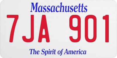MA license plate 7JA901