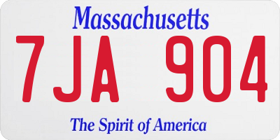 MA license plate 7JA904