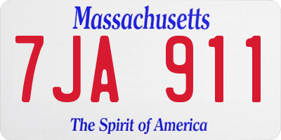 MA license plate 7JA911