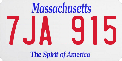 MA license plate 7JA915