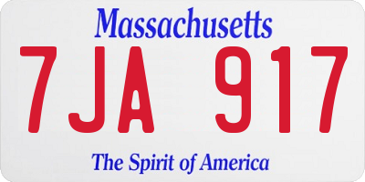 MA license plate 7JA917