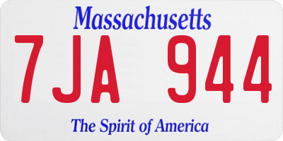MA license plate 7JA944