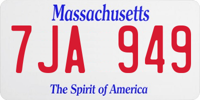 MA license plate 7JA949