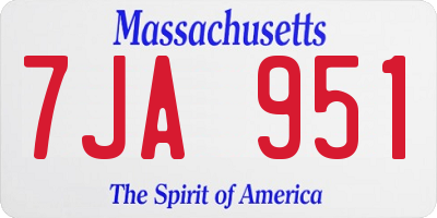 MA license plate 7JA951