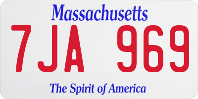MA license plate 7JA969