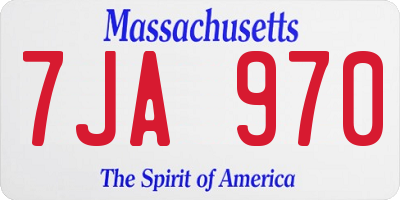 MA license plate 7JA970