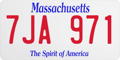 MA license plate 7JA971