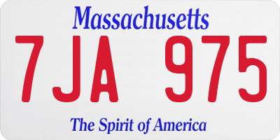 MA license plate 7JA975