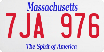 MA license plate 7JA976