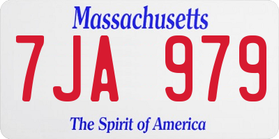 MA license plate 7JA979