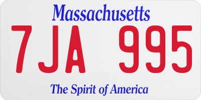 MA license plate 7JA995