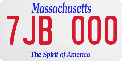 MA license plate 7JB000