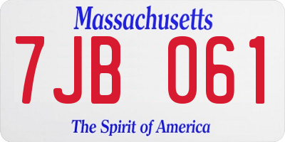 MA license plate 7JB061