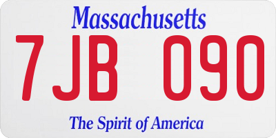 MA license plate 7JB090