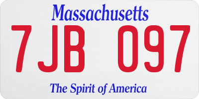 MA license plate 7JB097
