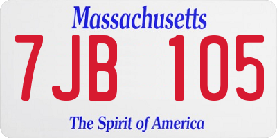 MA license plate 7JB105