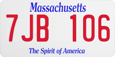 MA license plate 7JB106