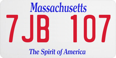 MA license plate 7JB107