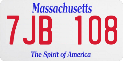 MA license plate 7JB108