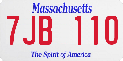 MA license plate 7JB110