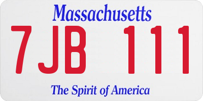 MA license plate 7JB111