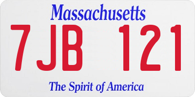 MA license plate 7JB121