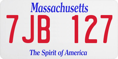 MA license plate 7JB127