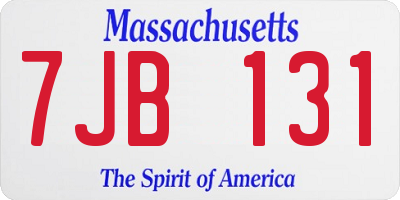 MA license plate 7JB131