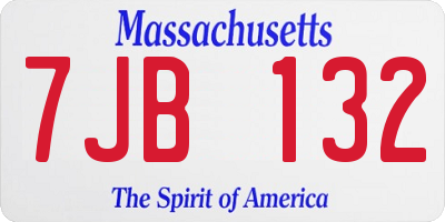 MA license plate 7JB132