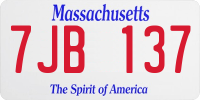 MA license plate 7JB137