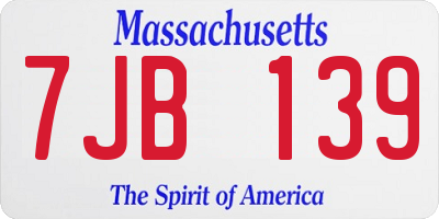 MA license plate 7JB139