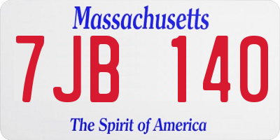 MA license plate 7JB140