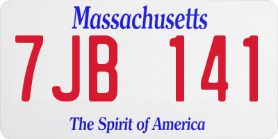 MA license plate 7JB141
