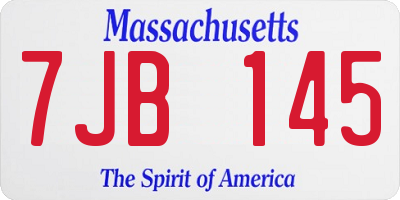 MA license plate 7JB145