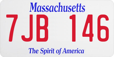 MA license plate 7JB146