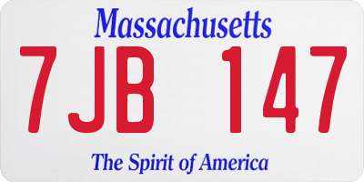 MA license plate 7JB147