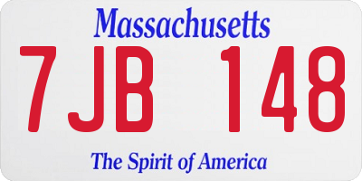 MA license plate 7JB148