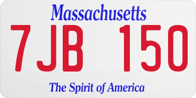 MA license plate 7JB150