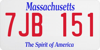 MA license plate 7JB151